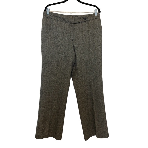 CALVIN KLEIN Pants Women's Size 10 Black White Wool Blend Tweed Classic Fit - Picture 1 of 16